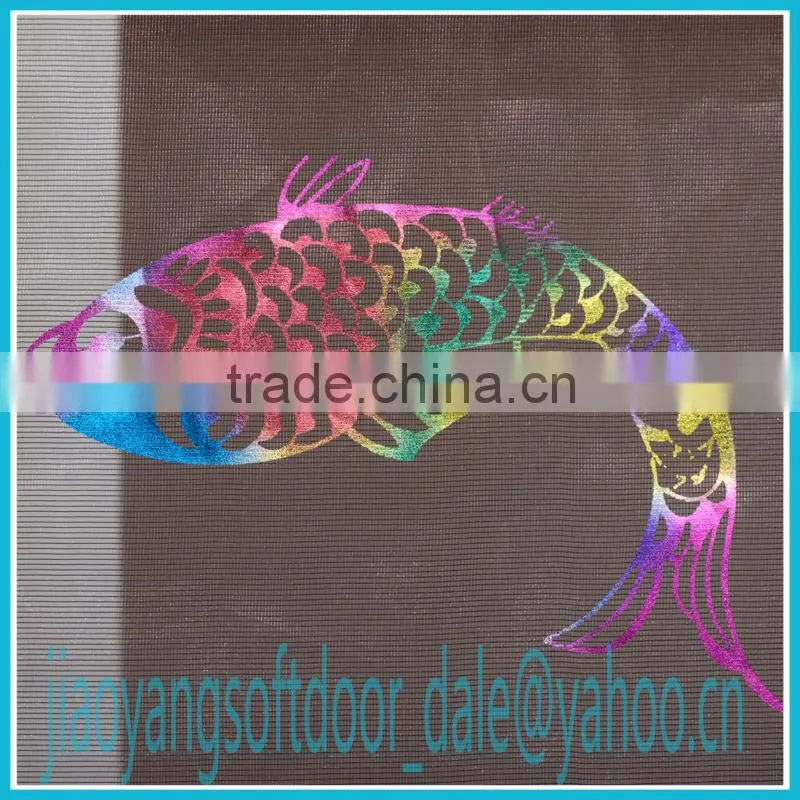 2013 New design offset print fish patterns fly curtain