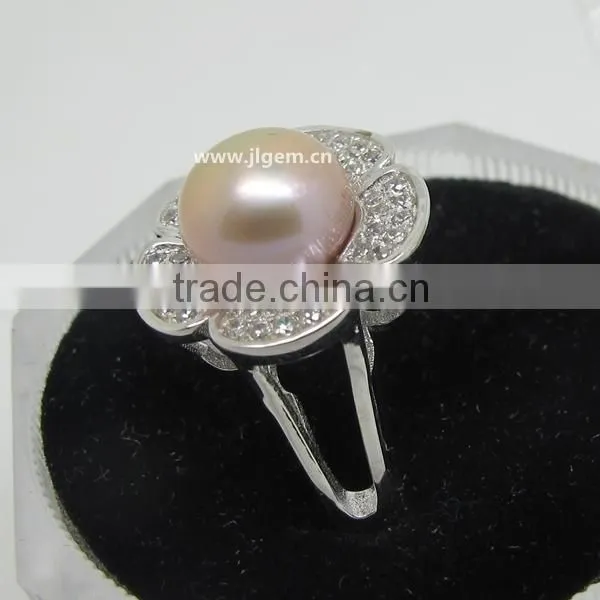 Elegance Pearl Flower 925 Sterling Silver Ring Jewelry For Fashion Party
