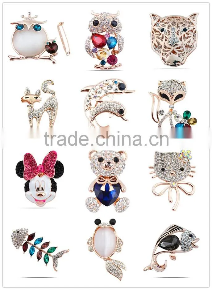 Fashion Bird Shape Parrot Rhinestone Brooch Wedding Invitation