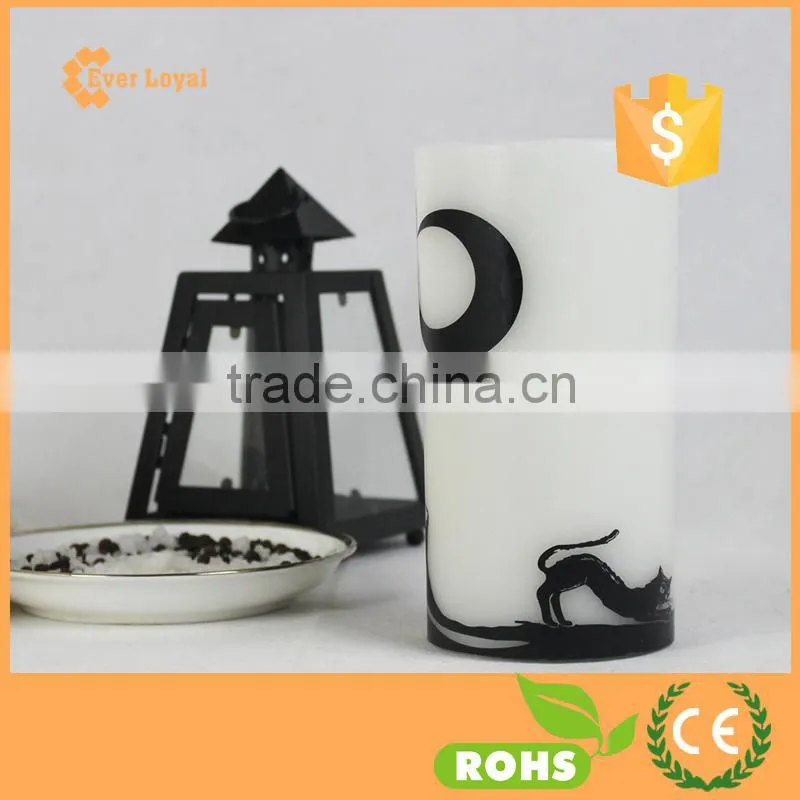 LED Luminara Candle Flat Top Pillar Printed Candle