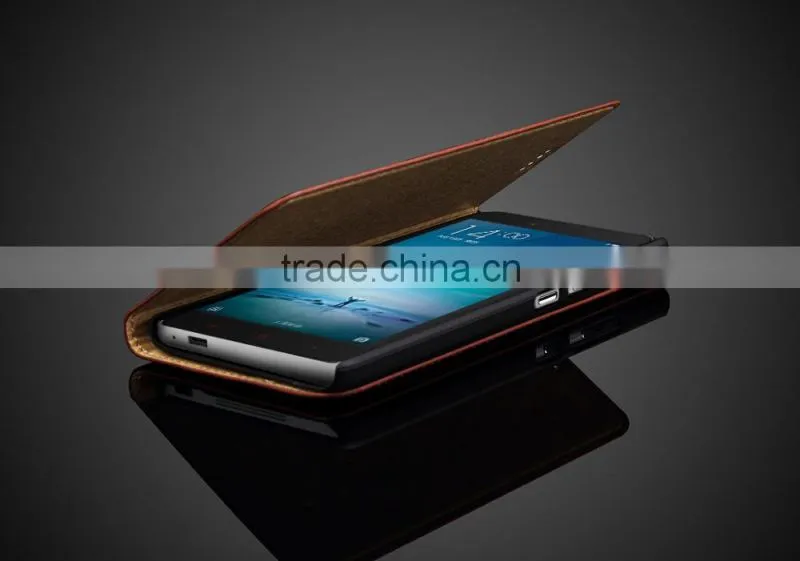Simple Series Genuine Leather case Flid Cover Case For Xiaomi Red Mi Note 2 Flid CASE with six colors MT-4375