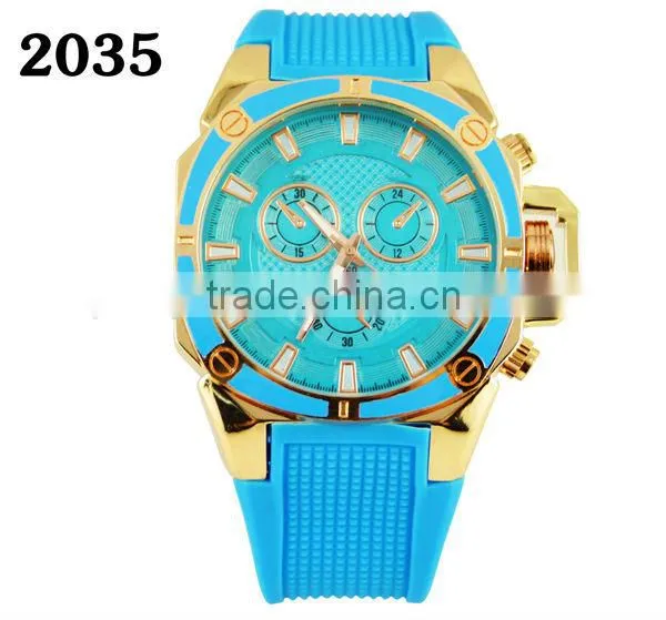 2015 hot selling wholesale silicone band watch for girl and boy