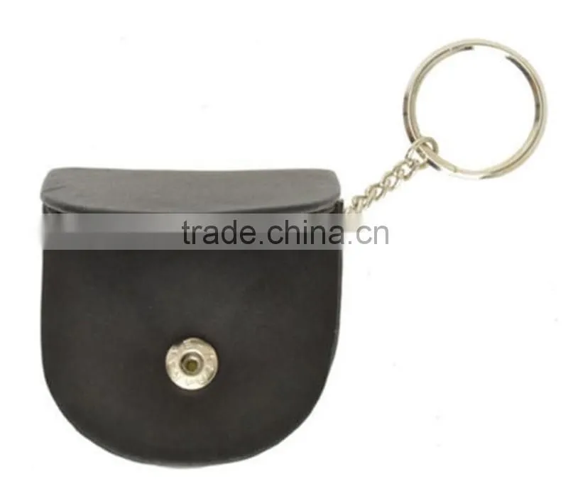 Genuine Leather Mini Coin Change Purse with Key Ring