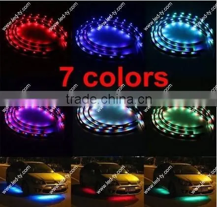 Under Car 2x 24" & 2x 36" 7 Color LED UnderCar Underbody Kit Neon Strip Lights