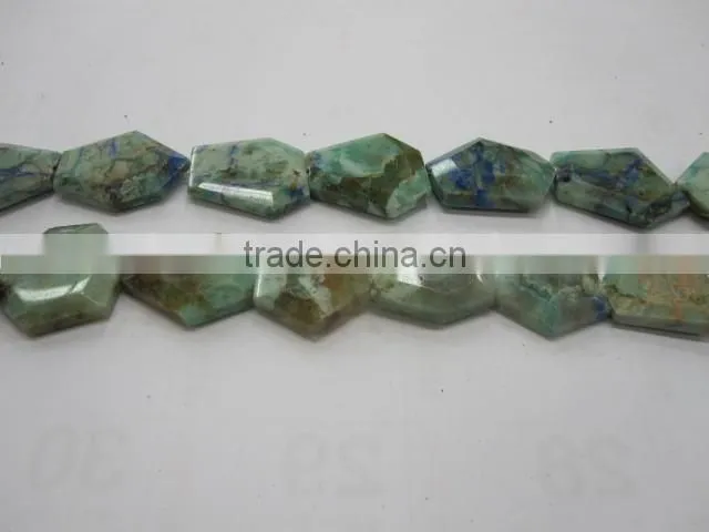 Wholesale azurite Tumbled flat loosen faceted gemstone design