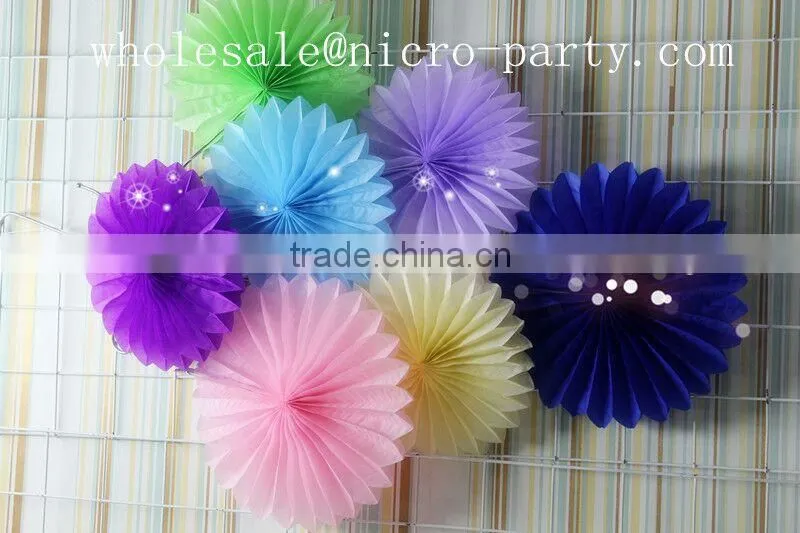 Pinwheel paper fan,!!!colorful tissue paper fan for decoration