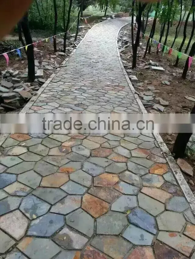 flagstone with mesh backing stone pavement