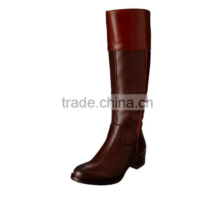 new model high heel rubber leather boots for women