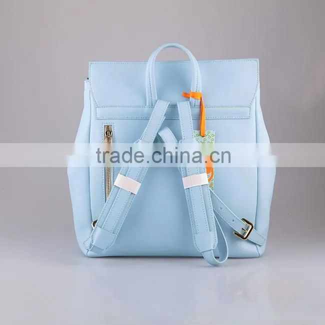 4574 2016 factory price fashion blue leather backpack la moda mochila azul