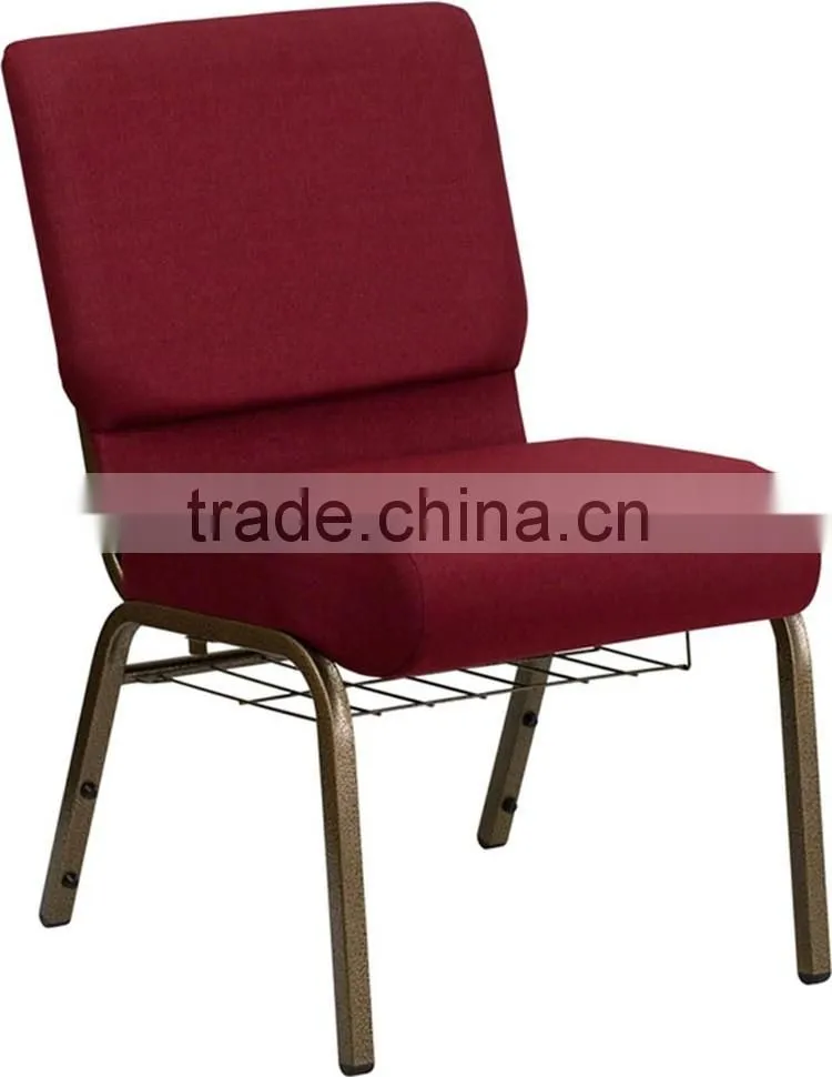 Durable stacking Metal Church Chair Used with bookrack/bookshelf in good price
