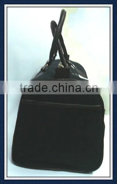 Canvas weekend bag duffel bag with pu leather trim