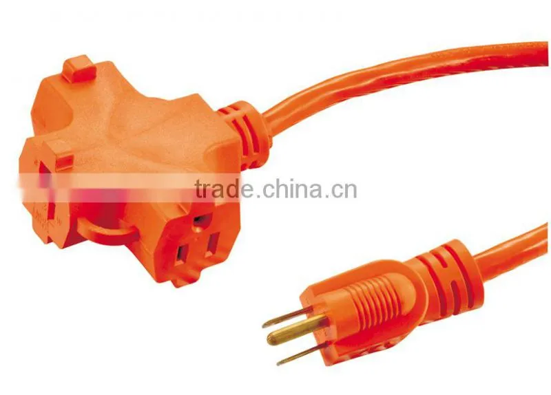USA Outdoor 3 outlet Extension cable with UL CUL approval