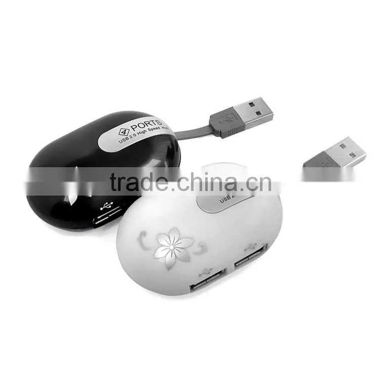 Promotional gift computer cable hidden 4 port usb 2.0 hub