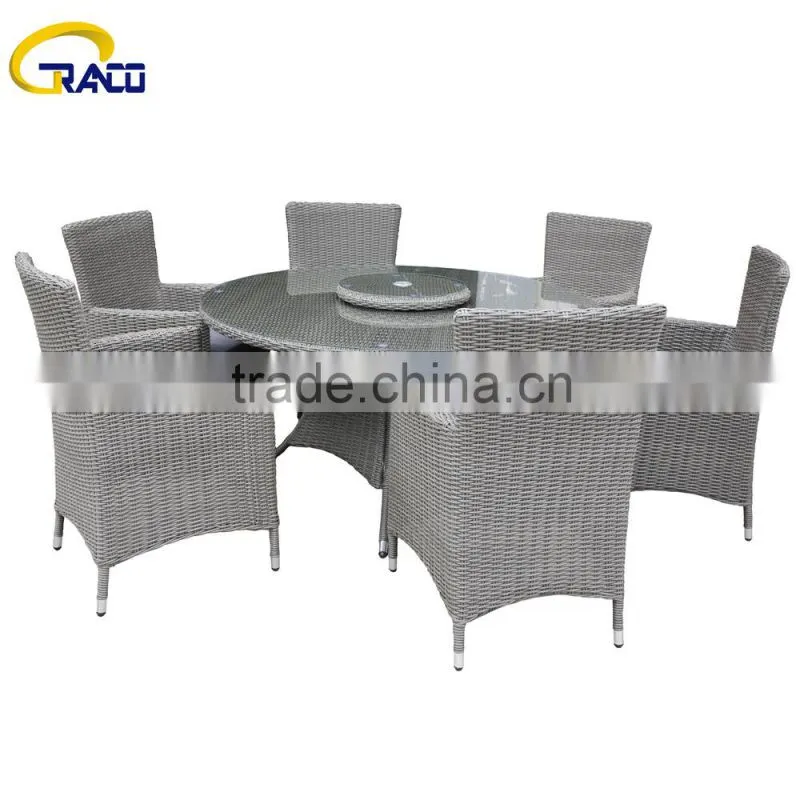 Aluminum furniture rattan cheap dining room set