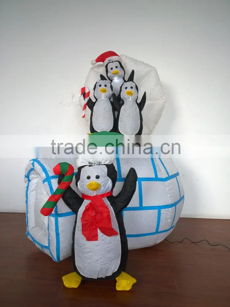 DJ-XT-32 inflatable penguin family statue molds for sale christmas decoration