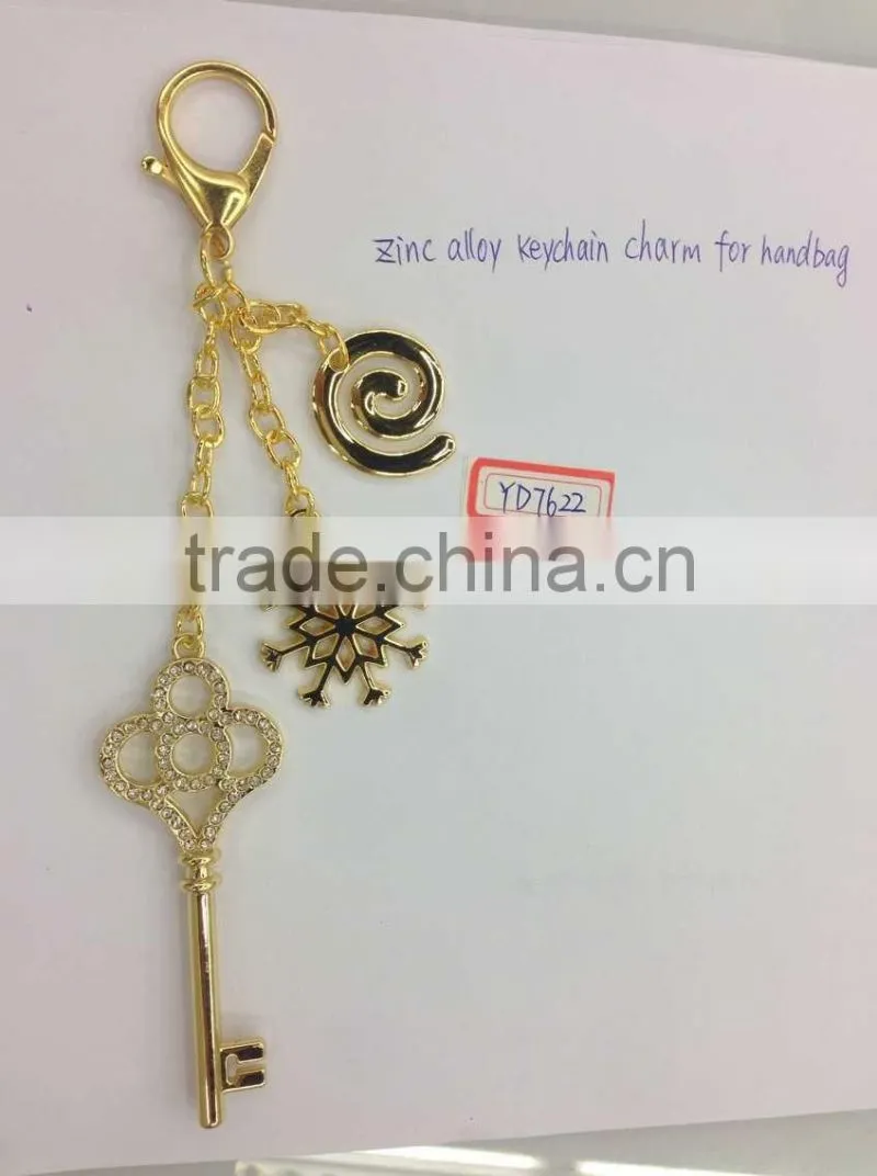 zinc alloy metal keychain charm for handbag