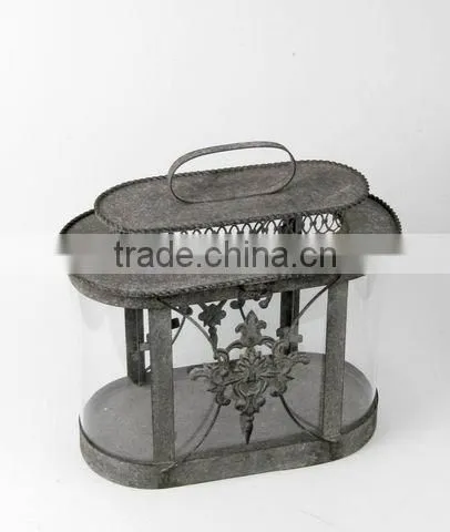 100366MC- metal candle lantern w/hanger