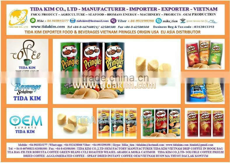 110 GR PRINGLES POTATOES - EXPORTER - OREO CHOCOLATE- ORANGE STRAWBERRY TIDA KIM - COOKIES CREAM FOOD BUICUIT VIETNAM 150GR