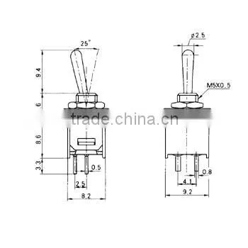 2pin SPST electric toggle switch