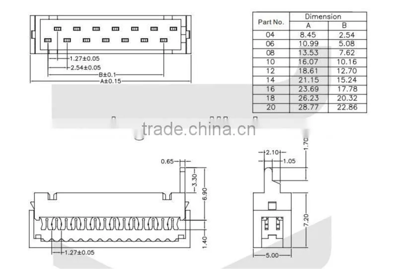 Male IDC type Micro Match Connector CN1-204E