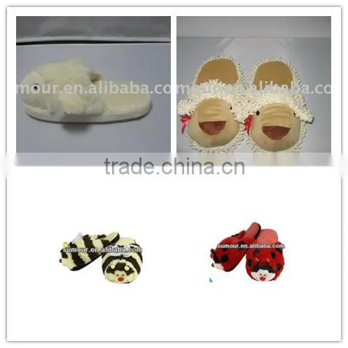 Soft Plush Material,Fashion Cute Plush animal Slippers