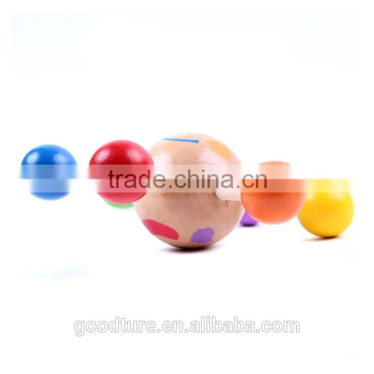 2015 Hot Sale Wooden Spinning Top Happy Face Printed