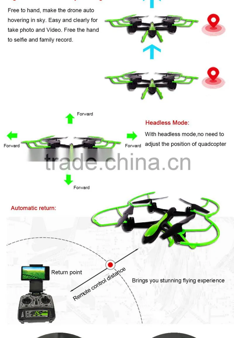 Hot sell FPV self stabilised air drone camera, air copter with Virtual Reality headless glasses