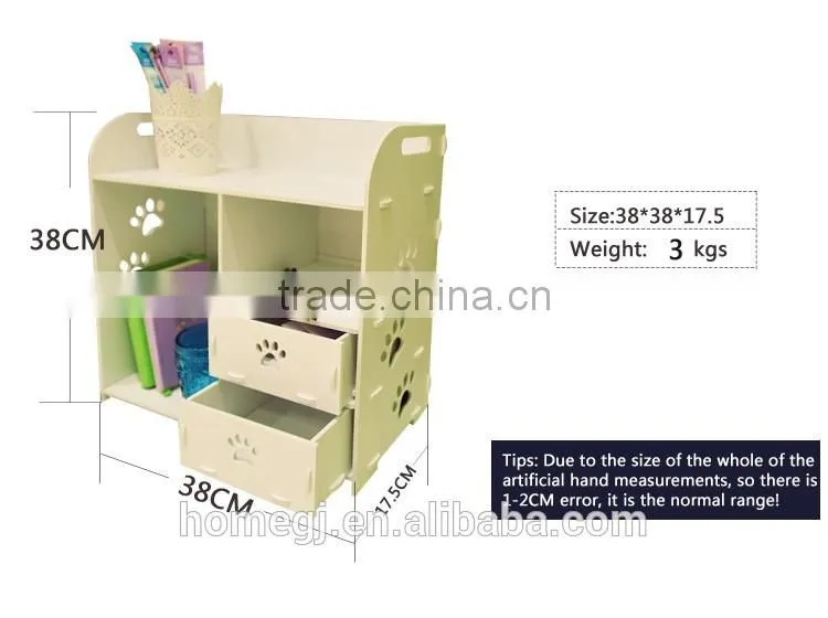 Custom wood desktop organizer WPC material office table storage organizer box