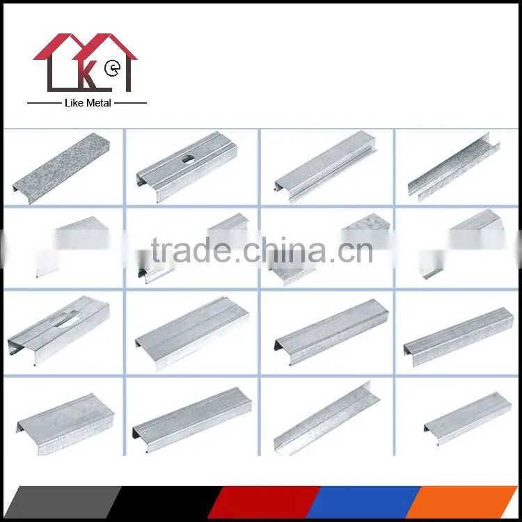 Galvanized roofing purlin manufacturer/C metal studs/U track/Furring channel