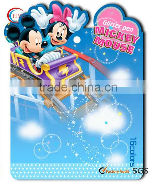 blue mickey mouse shade cardboard printed cards