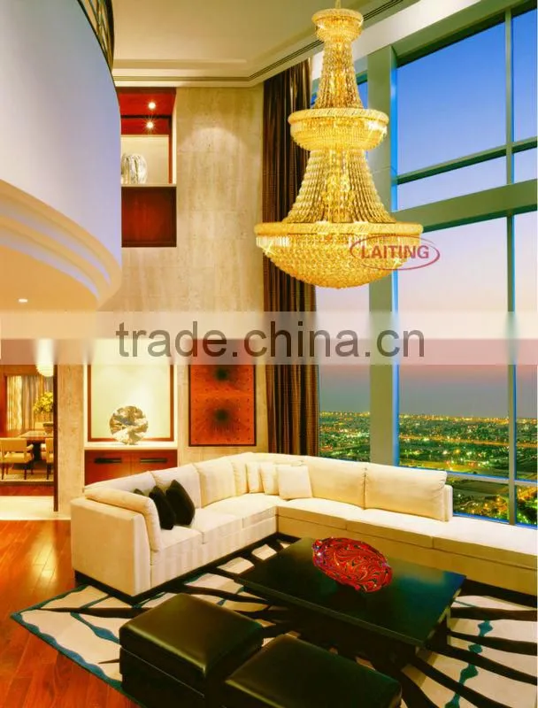 Trade Aussurance Big Hotel Entrance Decoration Chandelier Lighting Crystals for High Ceiling