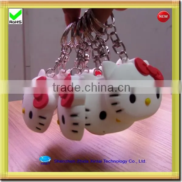 hot new design silicone 3D cat led keyrings