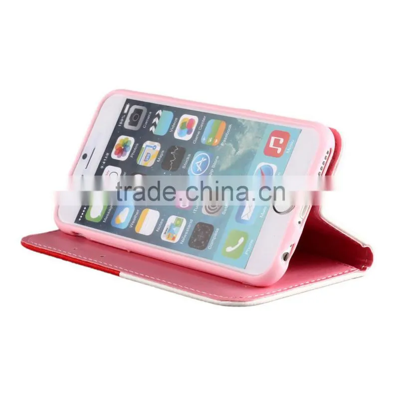 Patent Design Bowknot Button Wallet Leather Case For iPhone 5/5s