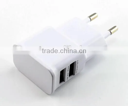 5V/2A EU Plug Dual USB Wall Charger Mobile Travel Charger for Samsung/iPhone/iPad