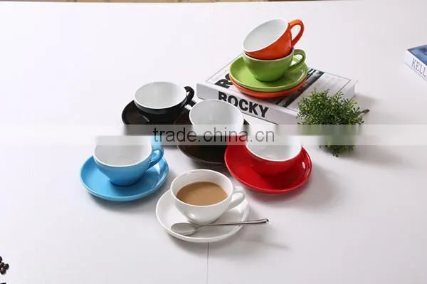 color glaze porcelain coffee cup with saucer
