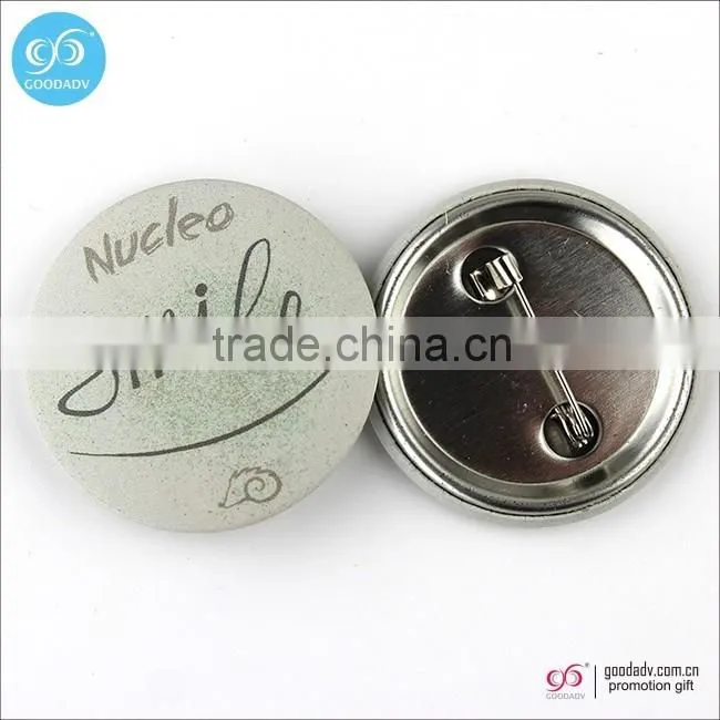 China factory supply company Logo cheap custom tin button badge with safety pin