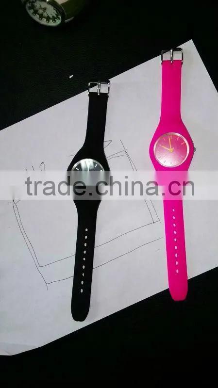 Quartz Icetype Steel back japan movement Silicone watch, Western wrist watches