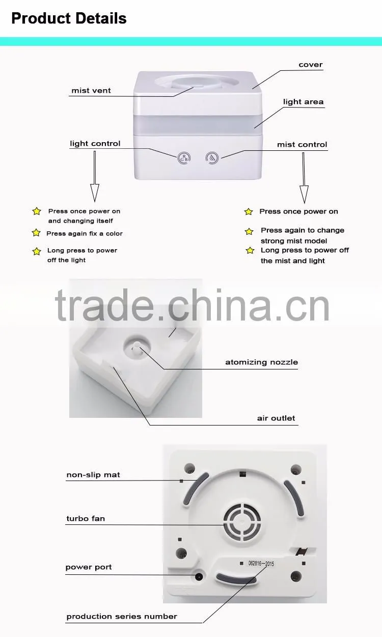 Skincare Humidifier Cool Mist Mini Ultrasonic Aroma Diffuser For Bedroom Kids Room and Living Room