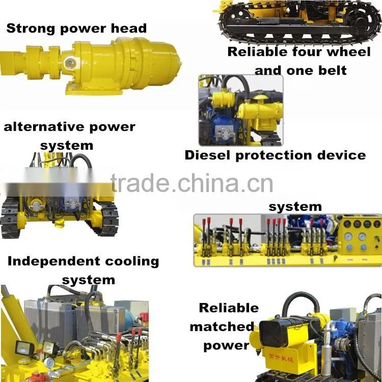 Double-cylinder elctric and diesel engine crawler DTH drilling equipment