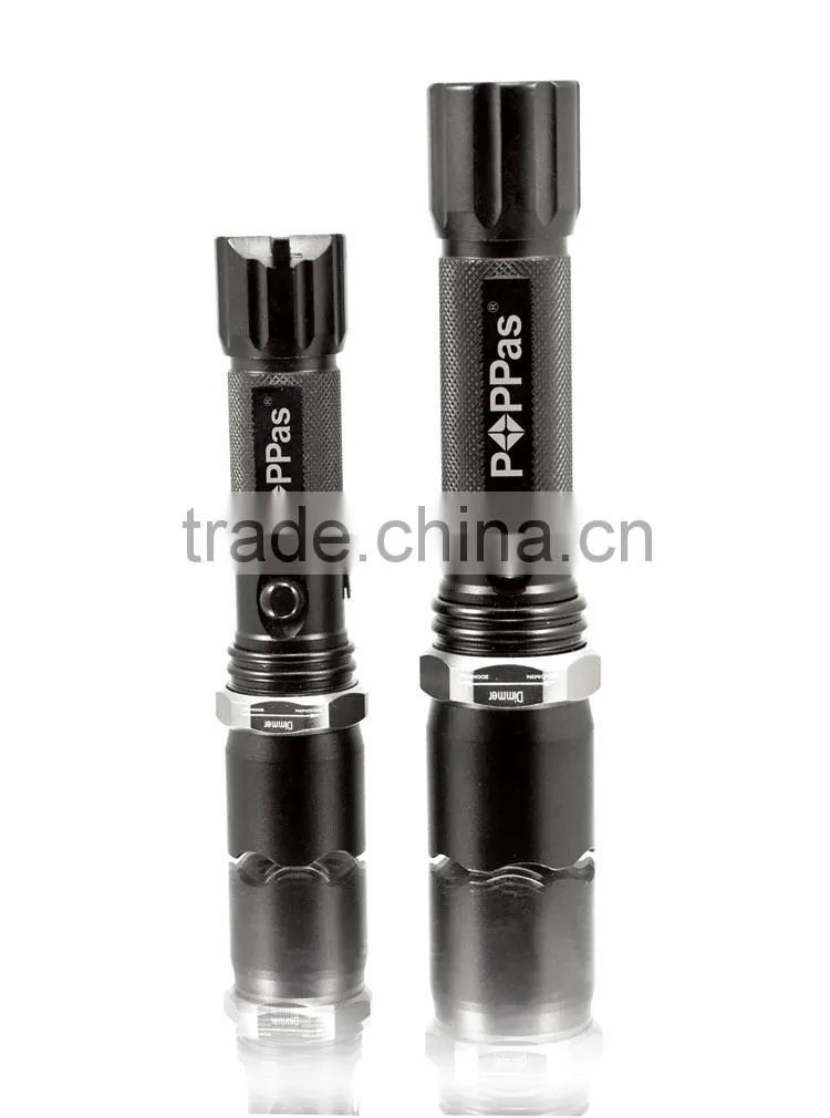 POPPAS T824 Hot sales zoom led flashlight Police Security rechargeable flashlight torch