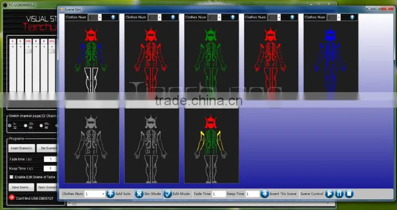 Wireless DMX512 LED Dance Suit, Programmable Show Dance Wear