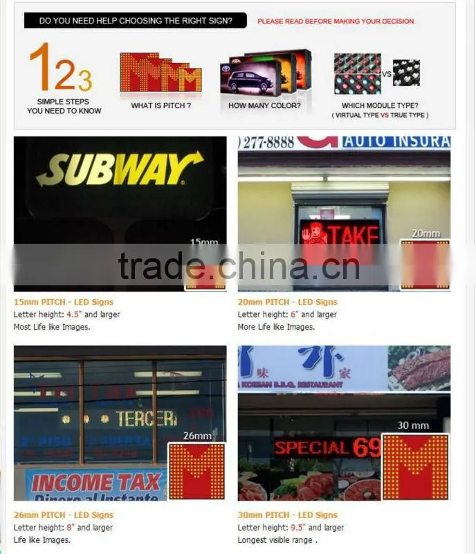 led message display sign / Outdoor GRY LED Display, Unit size 256(L)*25.6(H)*20(D)CM