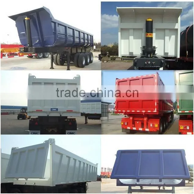 3 axles 50 tons U shape rear lifting tipping tractor Trailer