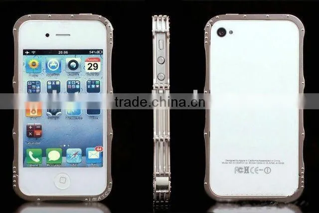 high quality novelty Durable Aluminium Metal Bumper Cover Case for iphone 4 4S