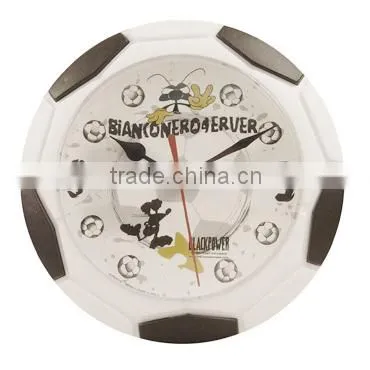 fanny plastic wall clock with cute picture like a football for promotional gift