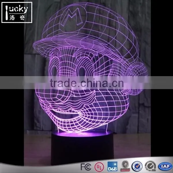 Hot selling 3D Effect LED Mario Night Light