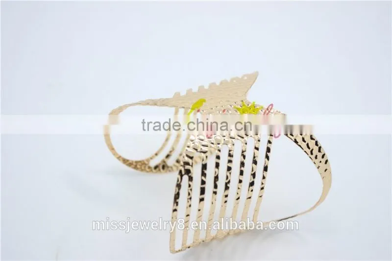 Knot Shape Gold Plated with Hollow out Cuff Bracelet Bangle Party Gift Fashion Jewelry for 2016 New Accessory