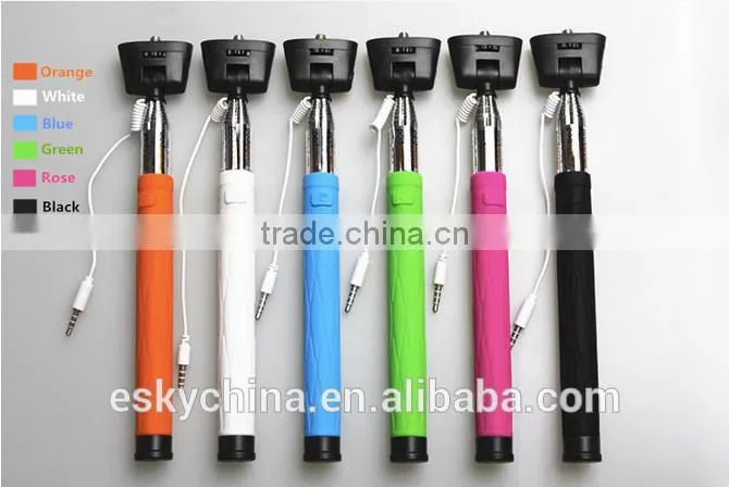 2016 BEST SELLING in China happy travel tourism D09Plus Cable Take Pole Extensible Selfie Stick Handheld Monopod With Mirror