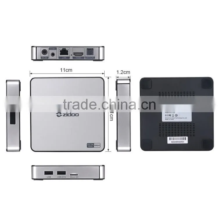 Zidoo X6 PRO TV Box RK3368 Octa Core Dual Band WIFI 4K KODI Android 5.1 TV Box