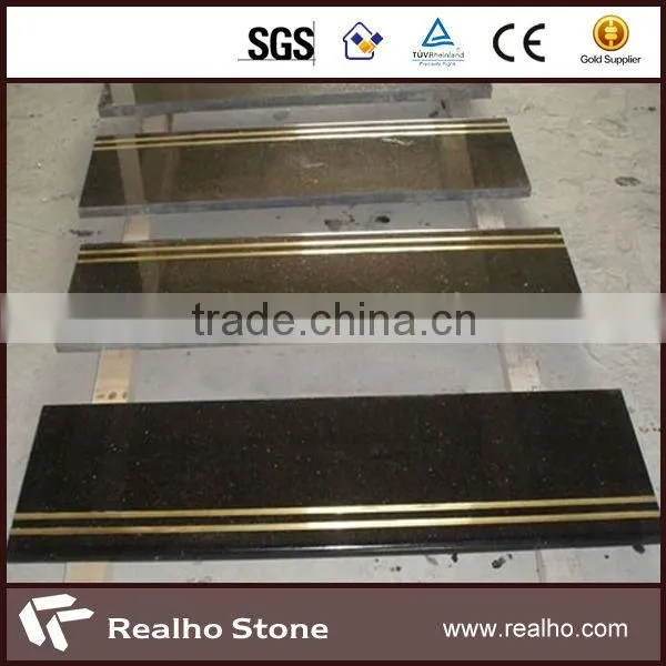 black granite stairs steps